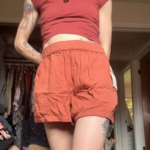 NWT Ana Linen Shorts Elastic Waistband Lesiure Size Small